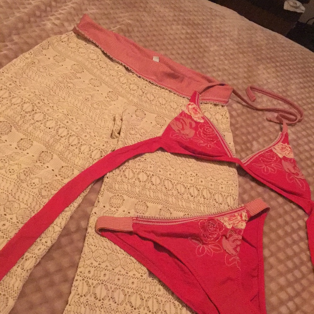 3 piece bikini and pant set